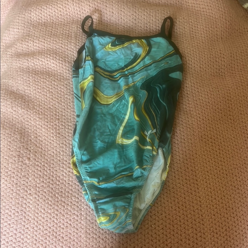 Swirled Green and Yellow leotard